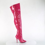 Pink 13 cm stretch l�rh�ga st�vlar f�r breda vader f�r m�n
