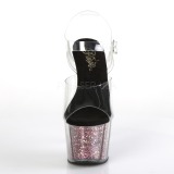Pink 18 cm ADORE-708CG glitter platå high heels