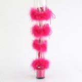 Pink 18 cm ADORE-728F pole dance klacksandaler med fjdrar
