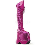 Pink Glitter 22 cm FABULOUS-3035 Thigh High Boots for Drag Queen
