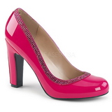 Pink Lackl�der 10 cm QUEEN-04 stora storlekar pumps skor
