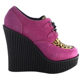 Pink Leatherette CREEPER-304 creepers wedges women shoes
