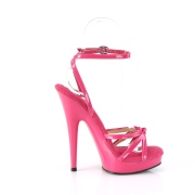 Pink lack sandaler 15 cm SULTRY-638 platå högklackat sandaler