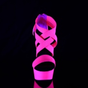 Pink neon 15 cm DELIGHT-669UV pole dance skor