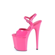 Pink plat 20 cm FLAMINGO-809 pleaser high heels skor