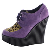 Purple Leatherette CREEPER-304 creepers wedges women shoes