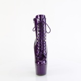 Purple glitter 18 cm high heels ankle boots platform