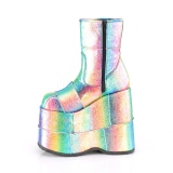 Rainbow Glitter 18 cm STACK-201 Platform Mens Ankle Boots