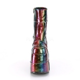 Rainbow Hologram 18 cm STACK-201 Platform Mens Ankle Boots