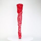 Red 15 cm DELIGHT-4000 Vinyl crotch high overknee boots