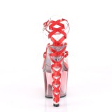 Red 18 cm LOVESICK-712T corset heels pleaser sandals