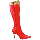 Red 9,5 cm WONDER-130 Women Knee High Boots