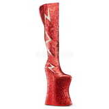 Red Glitter 34 cm VIVACIOUS-3016 Thigh High Boots for Drag Queen