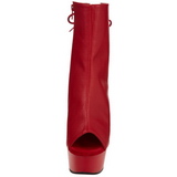 Red Konstldere 15 cm DELIGHT-1018 Platform Ankle Calf Boots