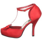 Red Satin 12 cm retro vintage CUTIEPIE-12 Pumps with low heels
