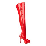 Red Shiny 13,5 cm INDULGE-3000 Thigh High Boots for Men