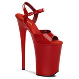 Red Shiny 23 cm INFINITY-909 High Heels Platform
