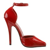 Red Varnished 15 cm DOMINA-402 Pumps with low heels