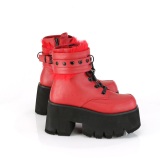 Red Vegan 9 cm ASHES-57 lolita ankle boots platform block heels
