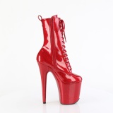 Red glitter 20 cm high heels ankle boots platform