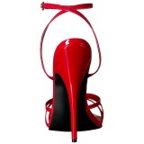 Röd 15 cm DOMINA-108 fetish sandaler med stilettklack