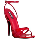 Röd 15 cm DOMINA-108 fetish sandaler med stilettklack