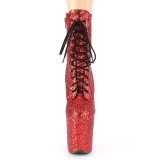Röd 20 cm FLAMINGO-1020GWR glitter stövletter exotic pole dance ankelboots