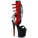 Röd 20 cm FLAMINGO-800-38 knähöga gladiator sandaler för damer