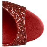 Röd 20 cm FLAMINGO-810LG glitter platå high heels