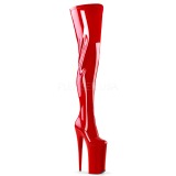 Röd 25 cm BEYOND-4000 Lårhöga Stövlar med Platåsula