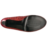 Röd Glitter 10 cm QUEEN-01 stora storlekar pumps skor