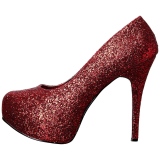 R�d Glitter 14,5 cm Burlesque TEEZE-06GW pumps f�r m�n med breda f�tter