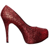 R�d Glitter 14,5 cm Burlesque TEEZE-06GW pumps f�r m�n med breda f�tter