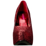 R�d Glitter 14,5 cm Burlesque TEEZE-06GW pumps f�r m�n med breda f�tter