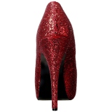R�d Glitter 14,5 cm Burlesque TEEZE-06GW pumps f�r m�n med breda f�tter