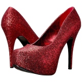 R�d Glitter 14,5 cm Burlesque TEEZE-06GW pumps f�r m�n med breda f�tter