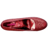 R�d Glitter 14,5 cm Burlesque TEEZE-06GW pumps f�r m�n med breda f�tter