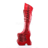 Röd Glitter 22 cm FABULOUS-3035 Overknee Stövlar för Drag Queen