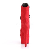 Röd Konstläder 18 cm ADORE-1020FS stövletter med snörning