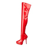R�d Lack 13,5 cm INDULGE-3000 L�rh�ga Overknee St�vlar f�r M�n