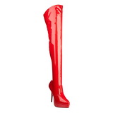 R�d Lack 13,5 cm INDULGE-3000 L�rh�ga Overknee St�vlar f�r M�n