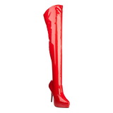 Röd Lack 13,5 cm INDULGE-3000 Platå Overknee Stövlar