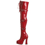 R�d Lack 13 cm ELECTRA-3028 L�rh�ga Overknee St�vlar f�r M�n
