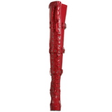 R�d Lack 13 cm ELECTRA-3028 L�rh�ga Overknee St�vlar f�r M�n