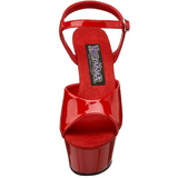 Röd Lack 15 cm JULIET-209 Högklackat sandaletter platå