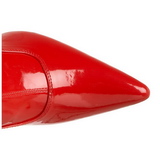 Röd Lack 9,5 cm LUST-3000 Lårhöga Stövlar med klack