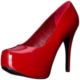 R�d Lackl�der 14,5 cm Burlesque TEEZE-06W pumps f�r m�n med breda f�tter