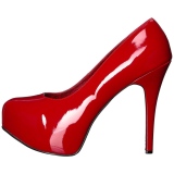 R�d Lackl�der 14,5 cm Burlesque TEEZE-06W pumps f�r m�n med breda f�tter
