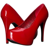 R�d Lackl�der 14,5 cm Burlesque TEEZE-06W pumps f�r m�n med breda f�tter