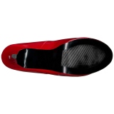 R�d Lackl�der 14,5 cm Burlesque TEEZE-06W pumps f�r m�n med breda f�tter
